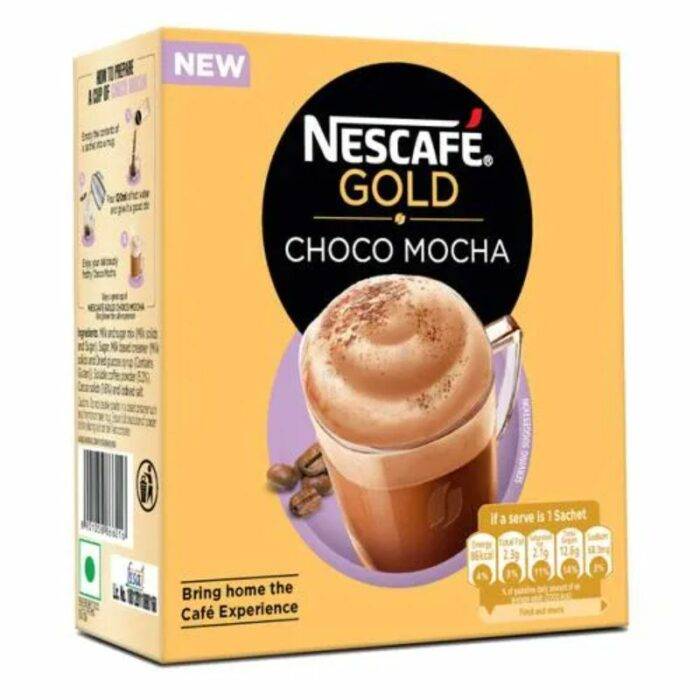 Nescafe Gold Choco Mocha Instant Coffee Premix - Rich In Aroma & Flavour, 125 g (5 Sachets x 25 g Each)