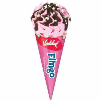VADILAL Flingo Strawberry Swirl Cake Cone Ice Cream,