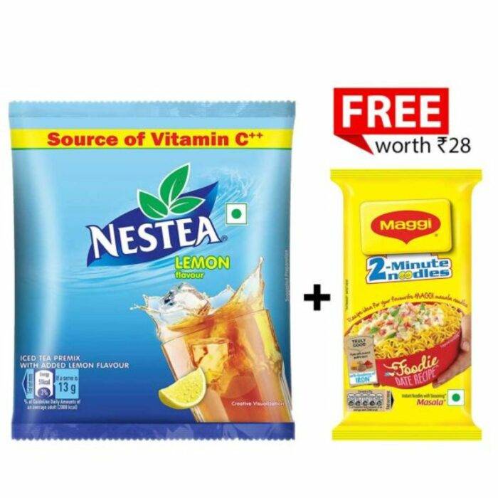 Nestea Iced Tea Lemon Flavour 400g + FREE Maggi Masala Noodles 140g (Worth Rs 28)