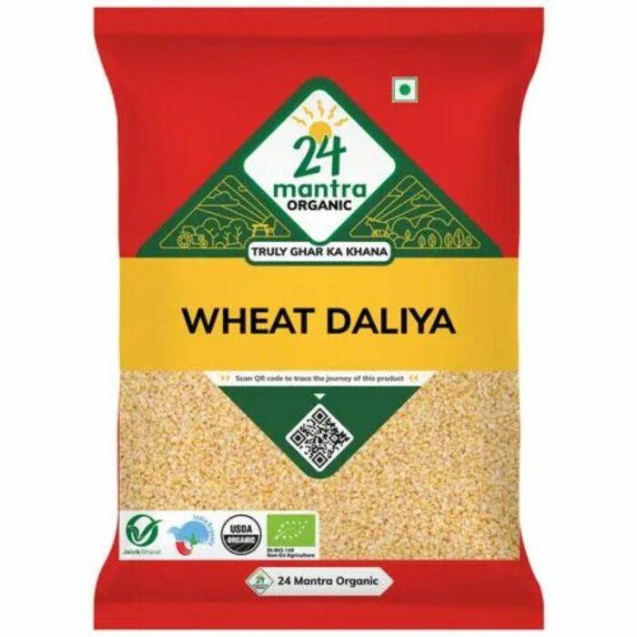 24 Mantra Organic Wheat Daliya, 500 g Pouch