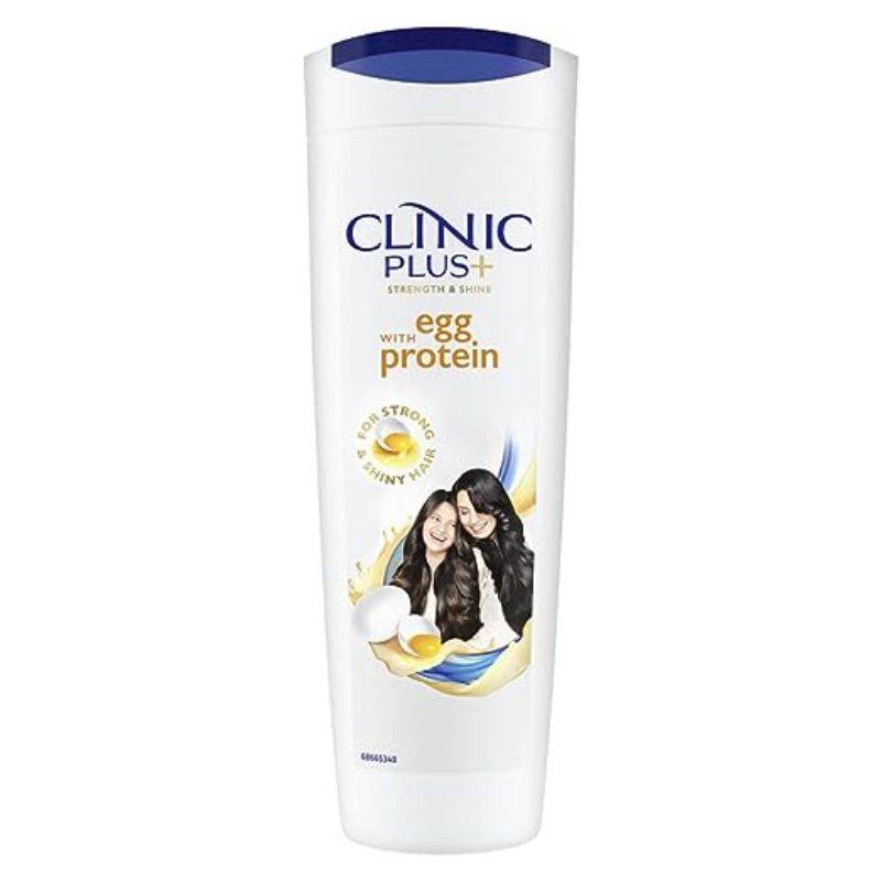 Clinic Plus Egg Protein Shampoo with Strength and Shine, 355 mlSuitable for use by the whole family Suitable for all hair types Egg protein penetrates each hair strand every time you wash your hair For best results wash your hair daily with Clinic Plus Strength & Shine Shampoo